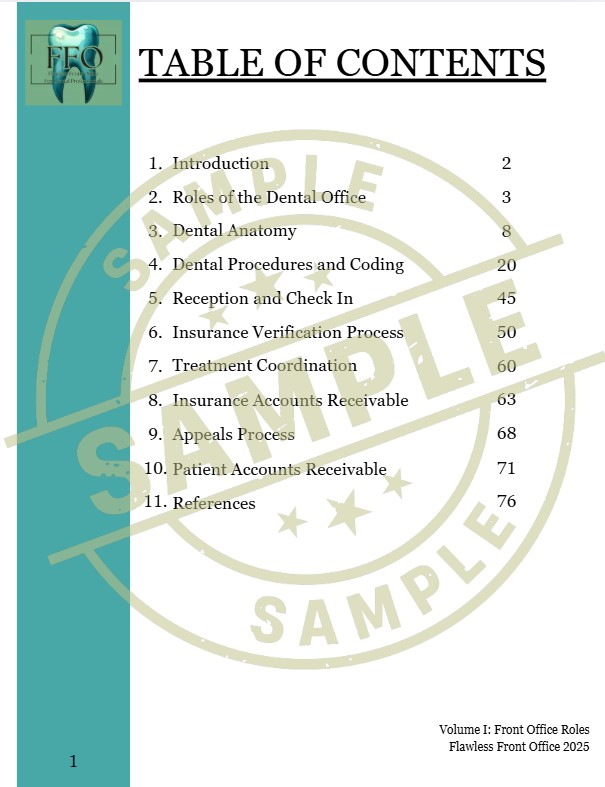 Dental Front Office Roles E-Book Free Sample